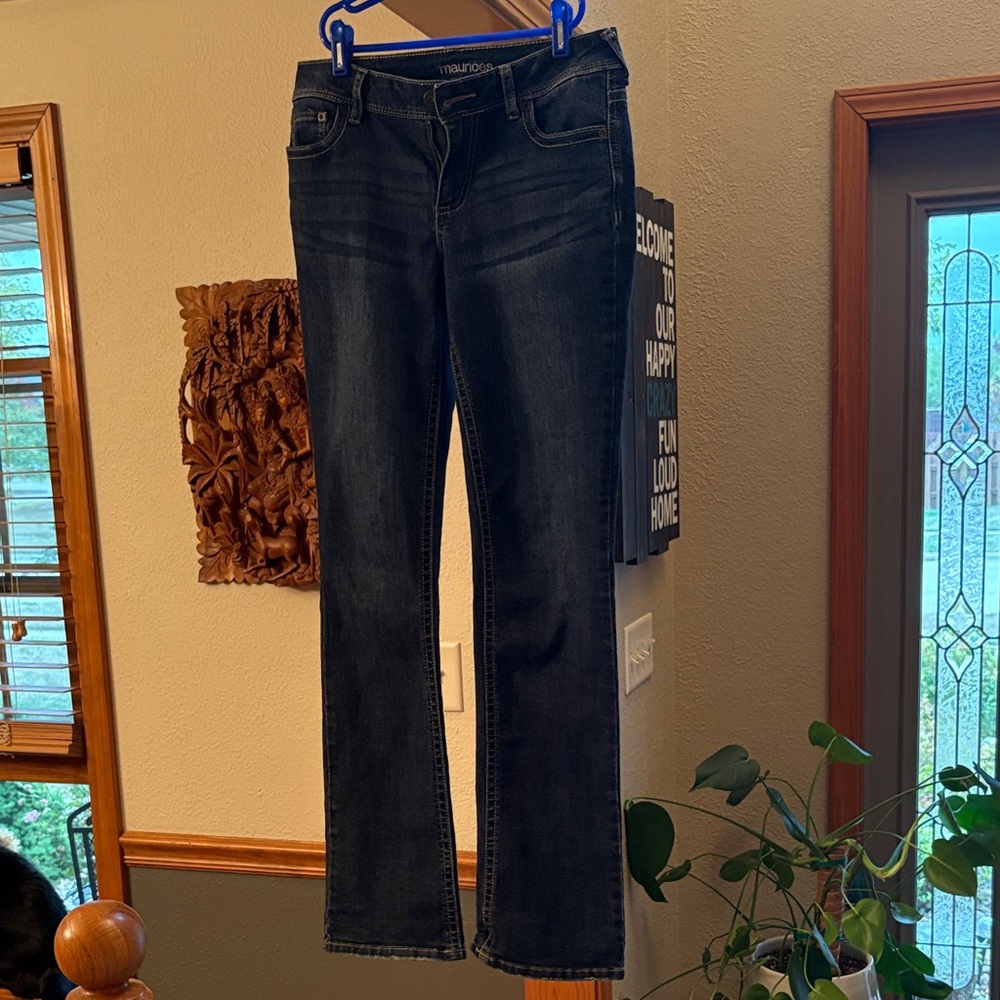 Maurices Women's Dark Blue Straight Leg Jeans